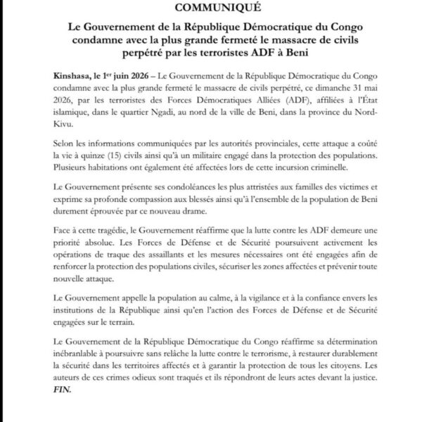 Beni : après le massacre de 15 civils, Kinshasa promet une riposte sans relâche…