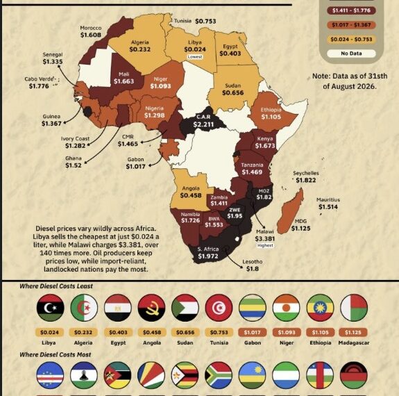 Le diesel n&rsquo;est pas nécessairement plus cher en Afrique : les chiffres le démontrent
