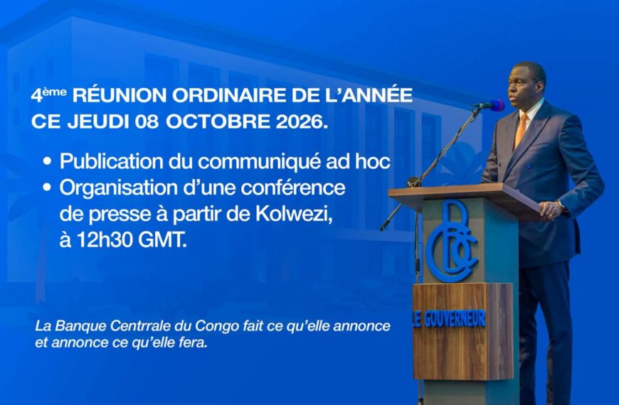 Politique monétaire : la BCC tient sa 4ᵉ réunion ordinaire du CPM à Kolwezi